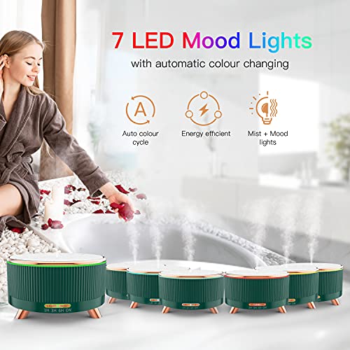 APRICUS Essential Oil Diffuser 500ml Large Capacity Aroma Diffuser, Humidifiers for Home & Office - Electric Diffuser with 7 Colour LED Lights, Timer Setting, Auto Shut Off- Humidifier Diffuser - Image 8