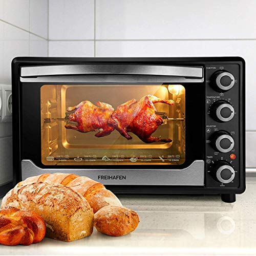 Freihafen Mini-oven 30 liter 1500W Mini oven met convectie 6 kookmodi. met ontdooifunctie. Binnenverlichting. Uitneembare kruimelplaat. Timer. Ideaal voor kantoren. Studentenwoning - Image 5