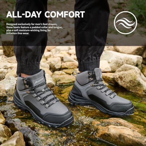 Image of Men's Waterproof Hiking Boots Mid Top Outdoor All-Terrain