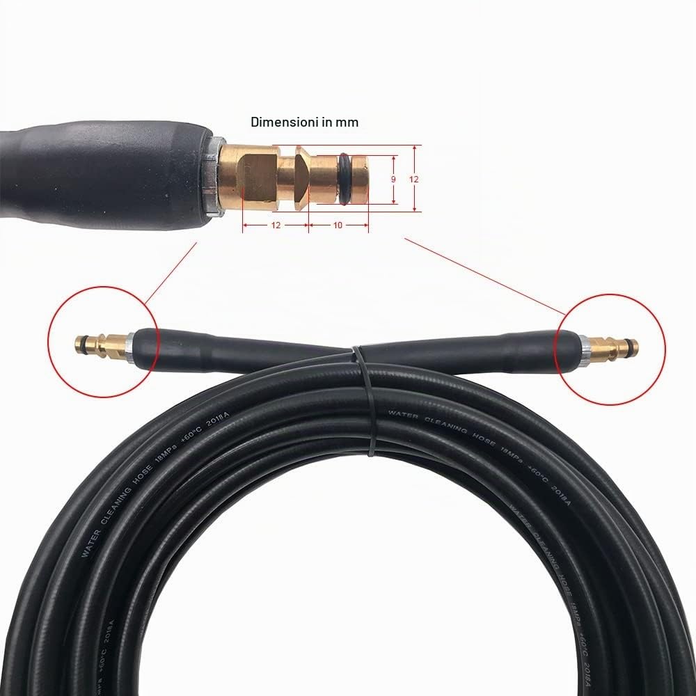 Tubo di ricambio per rondella ad alta pressione per Karcher K2 K3 K4 K5 K6 K7 Tubo flessibile ad alta pressione, connettore rapido e rilascio