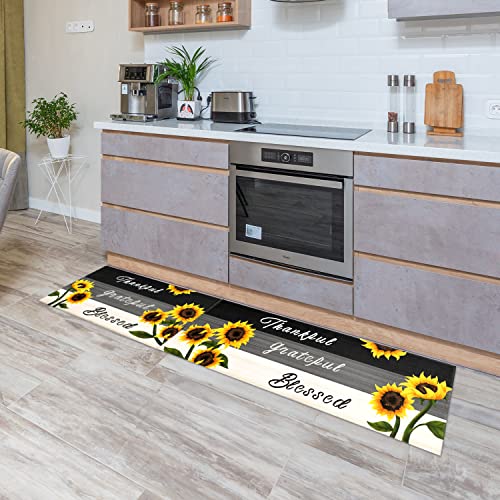 Wuvutu Sunflower Kitchen Rugs - Kitchen Mat Set Of 2, Sunflower Decor Sunflower Rugs For Kitchen, Farmhouse Kitchen Rugs, Country Sunflower Kitchen Decor Accessories Things - Sunflower Rugs And Mats #TOP5