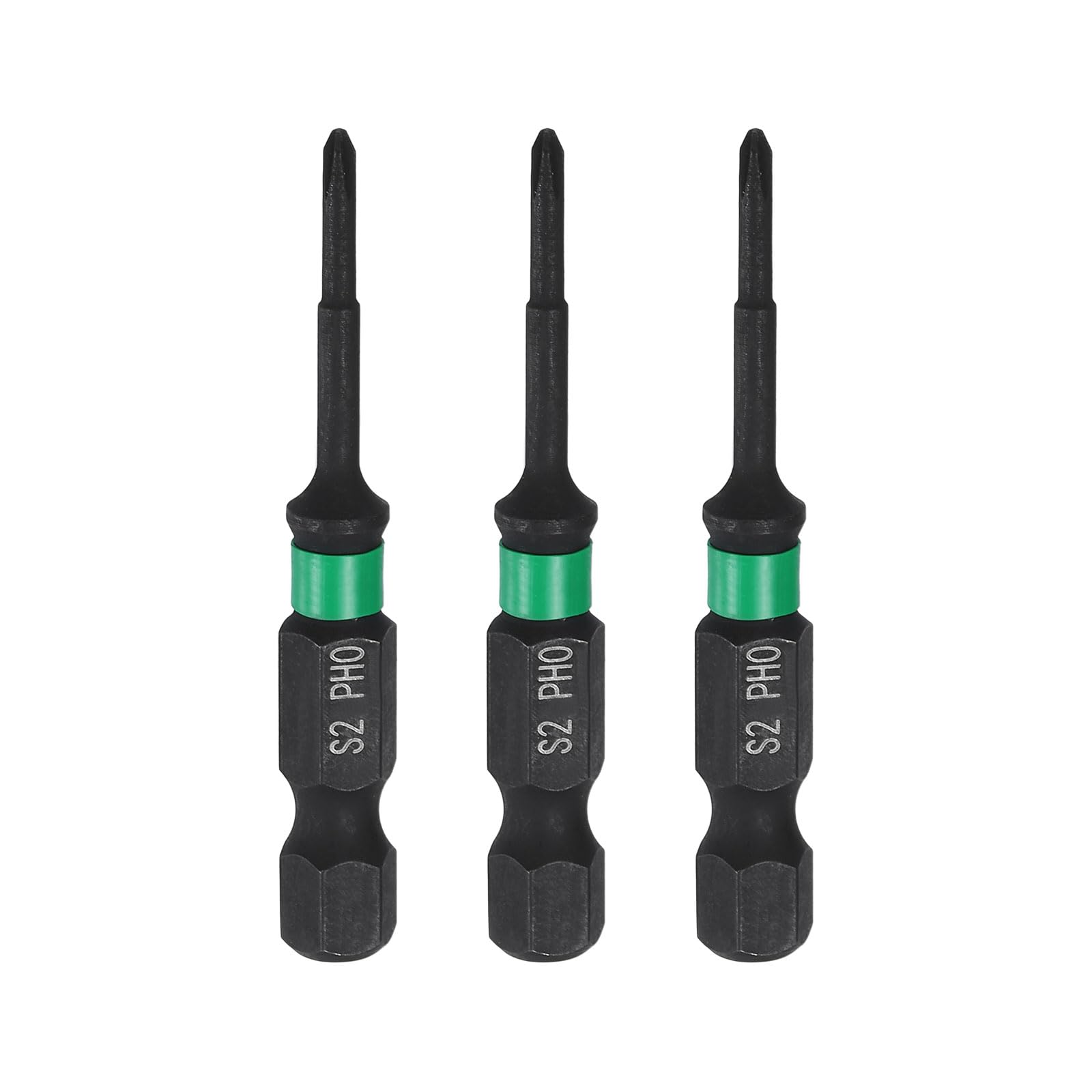 sourcing map 3pcs #0 Impact Phillips Screwdriver Bit PH0 1/4" Hex Shank 2" (50mm) Long 0.1" Rod Magnetic Cross Head Drill Bits S2 Steel Industrial Screw Driver for Impact Power Drivers