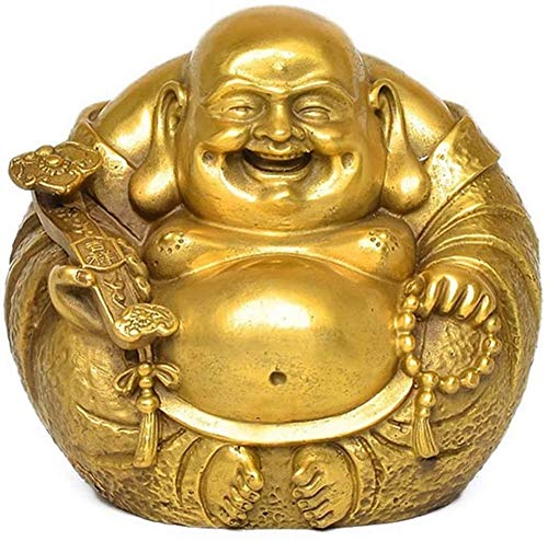 Statue de Bouddha Heureux doré, idée cadeau bien-être