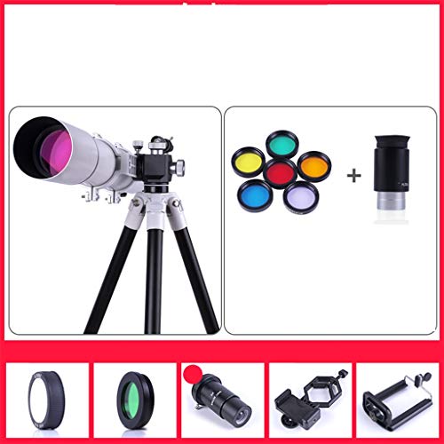Telescopio de viaje para exteriores, 700mm, refractor con trípode y soporte para smartphone miniatura 2