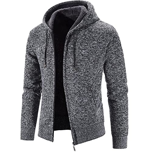 JJPAR Sweat a Capuche Homme Polaire Zippé Militaire Parka Mi Saison Hiver Pulls Gilets Et Sweats Homme Manche Longue Pas Cher Veste Grande Taille Cordon Serrage Couleur Unie Hoodie Manteaux Blouson