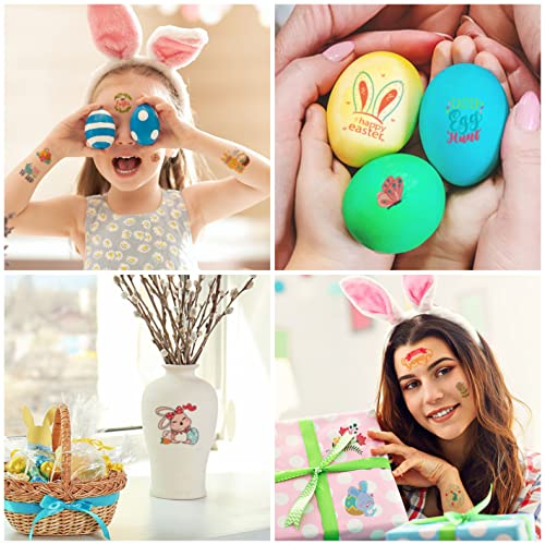 66 Pieces Easter Tattoos For Kids, 12 Sheets Colorful Bunny Egg Chicken Spring Flowers Butterfly Stickers For Easter Egg Filler, Easter Basket Stuffers, Goodie Bag Fillers, Classroom Rewards #TOP4