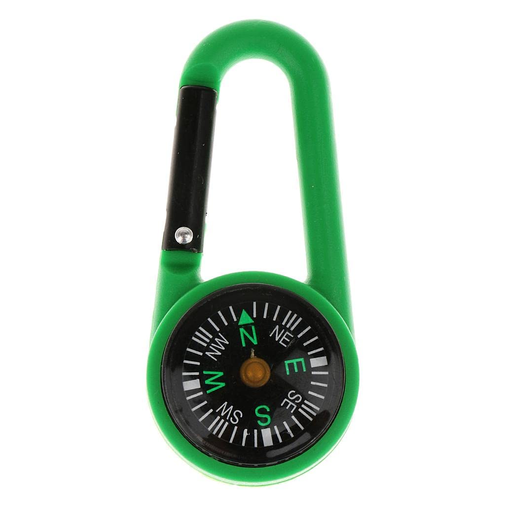 MERISHOPP 2 in 1 Multifunctional Camping Hiking Carabiner Mini Compass Keyring Green | Sporting Goods | Outdoor Sports | Camping & Hiking | Hiking Gear | 1 x Compass Carabineer-image-10
