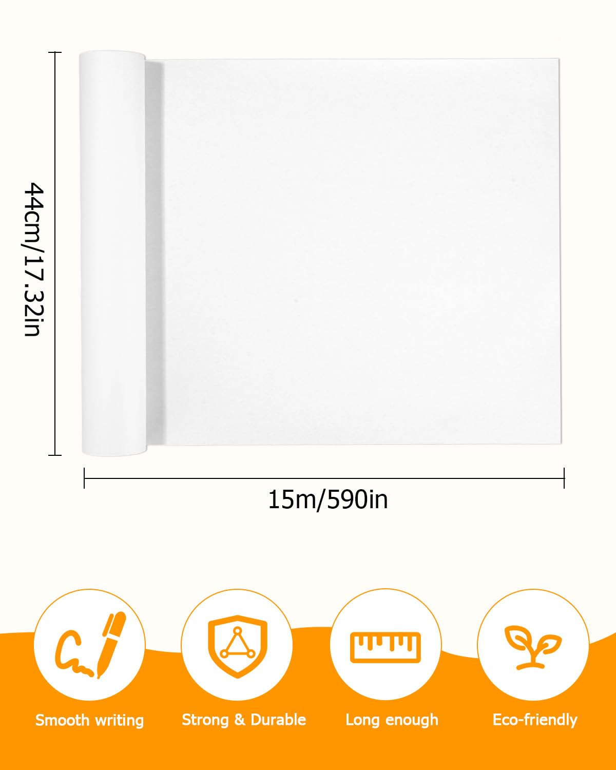 Rouleau De Papier à Dessin - 44 Cm X 25 M - 70 G/m² - Blanc