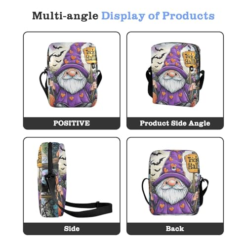Halloween Purple Gnome messenger bag for women shoulder bags cross body purses for women Adjustable Strap for Outdoor Daily School4