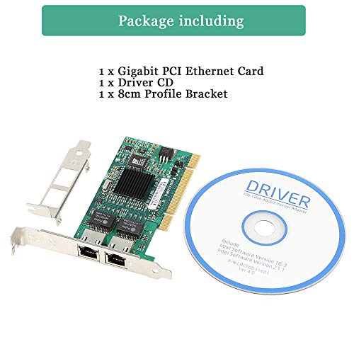 ZEXMTE Gigabit Ethernet PCI Network Controller Card 10/100/1000Mbps Dual Port RJ45 Ethernet Adapter Converter for Desktop PC - Thumbnail 3