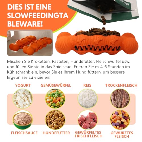 LaRoo Füllbares Hundespielzeug,Kann Mit Leckerlis Gefüllt Werden, Kauspielzeug für Hund Welpen, Naturkautschuk Kauknochen, Zahnpflege und Langsames Fressen -Für Kleine Hunde