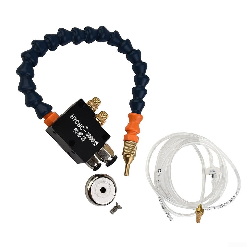 Eawfgtuw Tuyau de pulvérisation de lubrification pour liquide de refroidissement avec tube PU de 0,5 m et base magnétique pour machine de routeur CNC, tour, fraiseuse et machine de forage