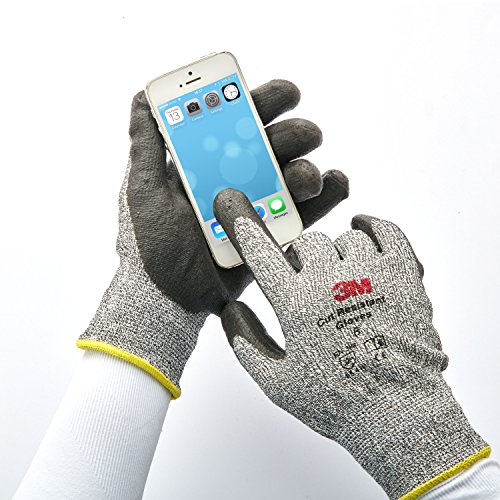 3M Cut-Resistant Nitrile Palm Comfort Grip Glove Cgl-Cr, Medium Duty, Puncture-Resistant, Tear Resistant, (Cut Ansi A3), Size L, Grey #TOP4