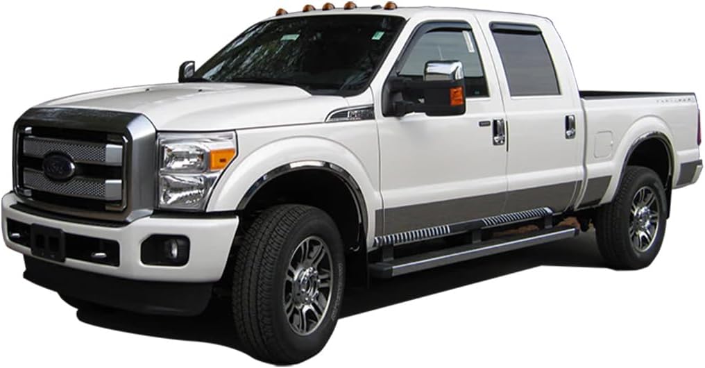 QAA Is Compatible With 2008-2010 Ford F-250 & F-350 Super Duty 4 Piece Molded Stainless Steel Wheel Well Fender Trim Molding, 2" Width WZ48320