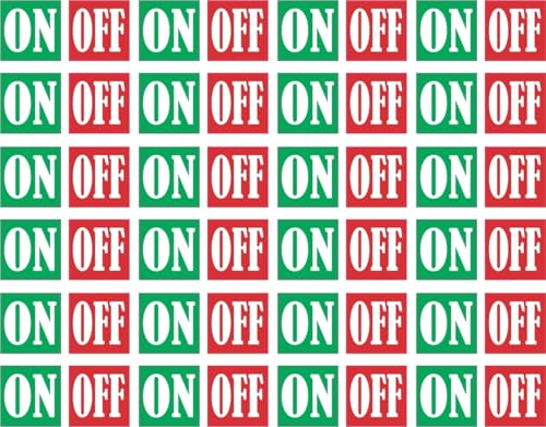 StickerTalk Green and Red On and Off Vinyl Sticker Sheet, 0.5 inches by 0.5 inches