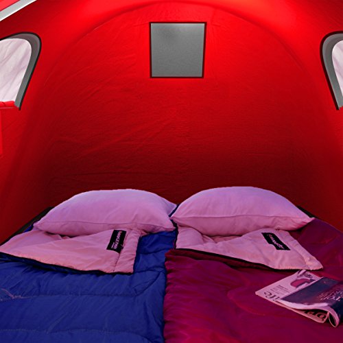 Carpa Pop Up para 2 Personas con Puerta Doble Capa Roja miniatura 7