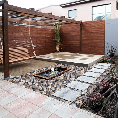 Image of Pulovin 40 lbs River Rocks for Plants, 2-3 Inch Decorative Garden Rocks Outdoor Landscaping, Large Polished Natural Stone for Walkways, Yard, Vases, Crafts