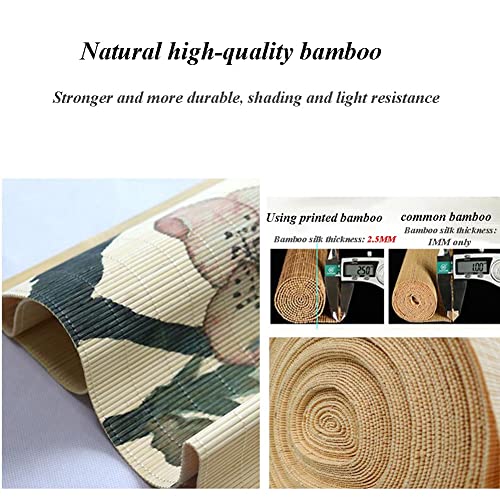 Etlegor Printed Bamboo Blinds, Japanese Style Partition Curtain Light Filtering Bamboo Roll Up Blinds Bamboo Roller Shades Breathable Decorative Dining Room, Living Room, Background #TOP1