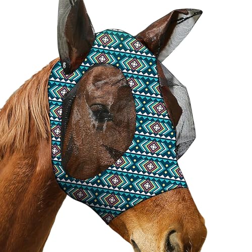 para mosca, transpirable y suave, equipo ecuestre ajustable con apertura de melena, protección ocular grande para , potro, equitación, suministros para caballos para mayor comodidad