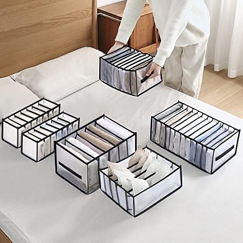 Closet Organizers and Storage, 12 Grids T-Shirt Organizer for Closet, Wardrobe Garments Organizer, Garments Organizer Jean Organizer for Closet, Garments Storage Organizer for Pants, Shirts(3 Pcs,Black) 5 51fjazEEufL. AC