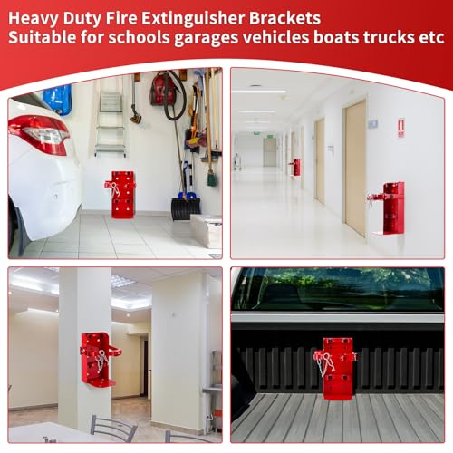 New Heavy Duty Fire Extinguisher Bracket Wall Mount, 2 Pcs Vehicle Fire Extinguisher Brackets St12 Steel, Fit 10lb Dry/5lb CO2 Extinguisher, for Garage Vehicle Boat Replace amerex 809，3-Yr Warranty by TOGJNDLL - Image 2
