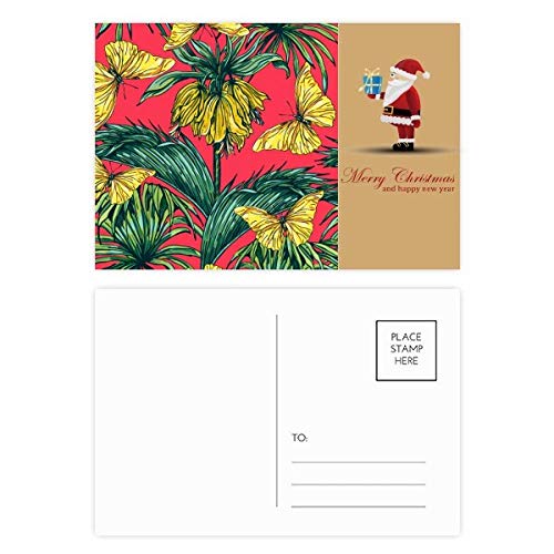 Cartes postales fleurs et papillons roses au design raffiné pour vœux