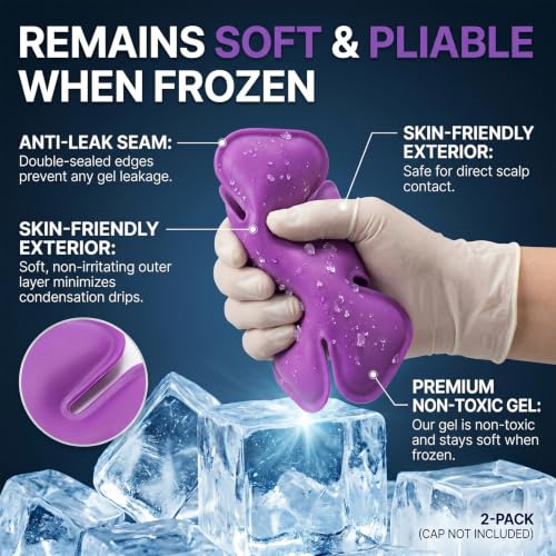 Image of Head Ice Pack for Catcher Helmets, Riding Helmets, Gel Cooling Pack for Heat Relief, Sports Headwear Comfort