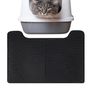 Litter Box Mat – U-shaped Anti-Slip Cat Mat, Double Scatter Control Layer Mat | 64x42cm U-shaped Urine Proof Cat Litter Trapping Mat, Soft Double Layer Anti Tracking Cat Mats For Pet