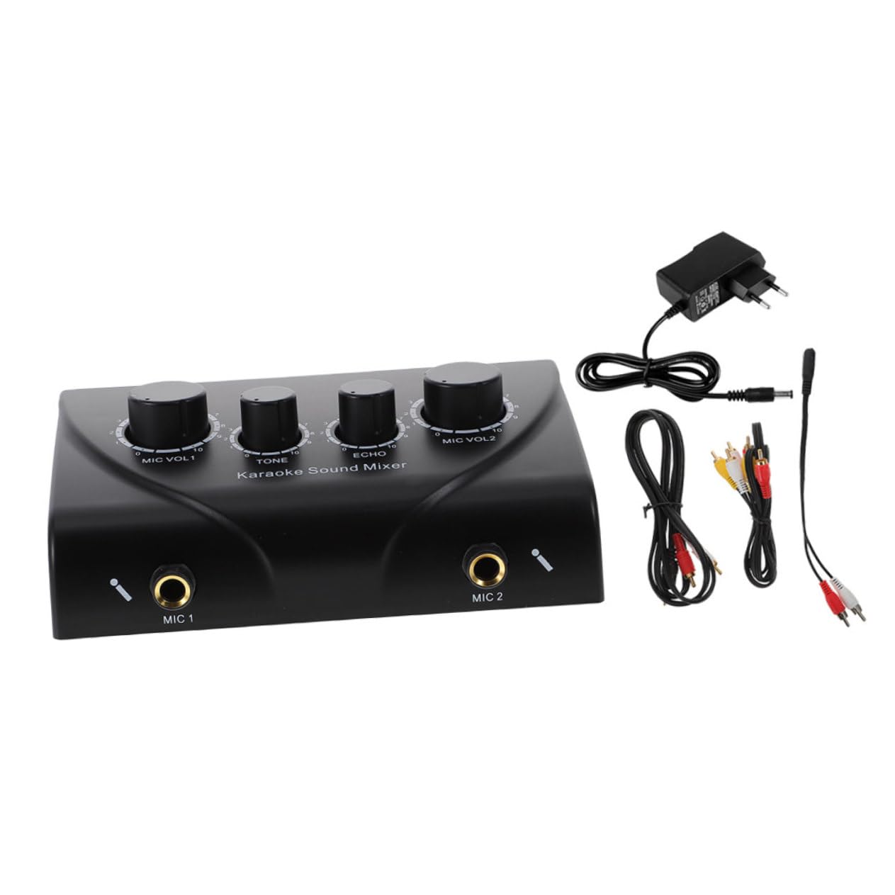 1set Mixer Audio Karaoke Professionale Due Mixer Compatto Per Microfono Con Adattatore Di Alimentazione Per Eventi Famiglie e Ktv Basso Rumore e Alta Qualità Del Suono
