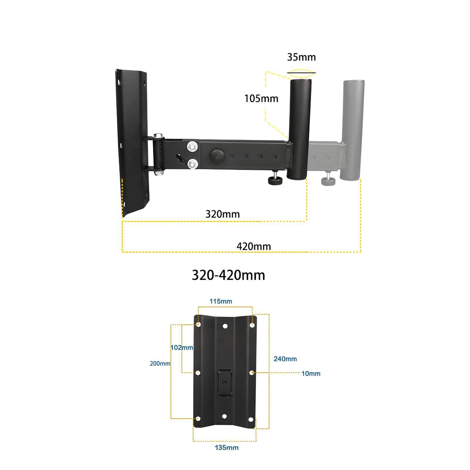 Soporte de Pared de Acero Duradero Soporte de Altavoz Ajustable Accesorios Ahorro de Espacio Escucha para Cada habitación de Pared para Altavoz