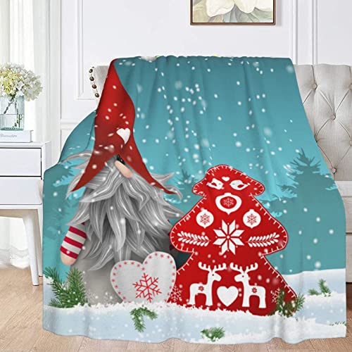 Fehuew Christmas Santa Cute Gnome Soft Throw Blanket 40X50 Inch Lightweight Flannel Fleece Blanket For Couch Bed Sofa Travelling Camping For Kids Adults #TOP4