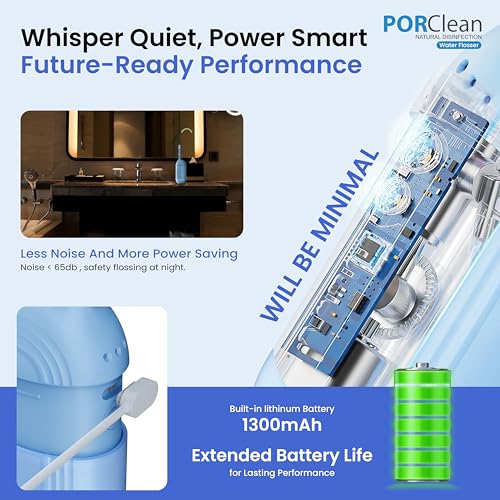 Image of WASH301 Water Flosser for Teeth | 120 PSI Deep Cleaning, 3 Modes with 9 Adjustable Pressure Dental Flosser | Large 180ml Tank, 5 Tips | Oral Irrigator for Braces, Implants & Gum Care Flosser