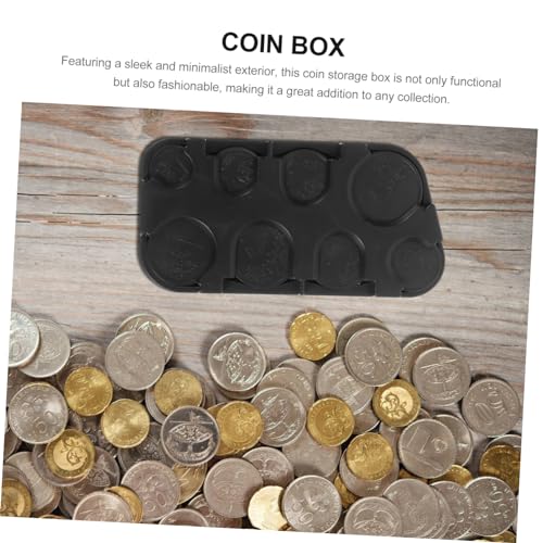 Caja organizadora de monedas compacta de plástico negra miniatura 6