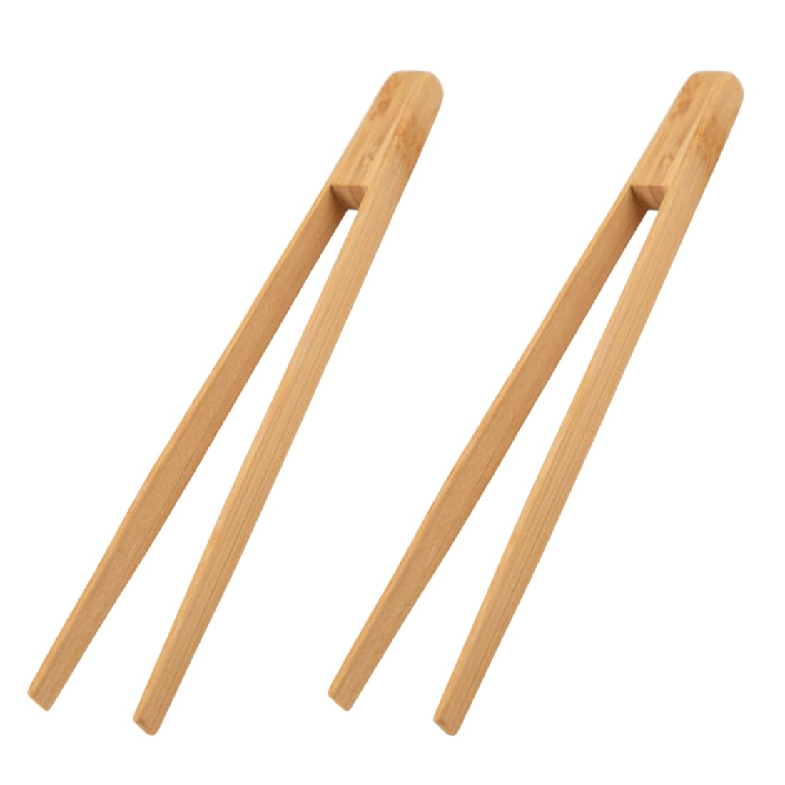 2 Pièces Pince à barbecue en bois de hêtre non traité collée，Pinces à toast classiques réutilisables en bambou，Pince de cuisson en bois, idéale pour grille-pain, fruits, pain et cornichons，30cm