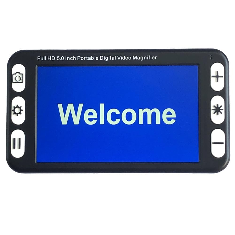 Tragbare Lupe mit 5-LCD-Display, Videolupe für Sehbehinderte, Elektronische Lesehilfe, Digitale Videolupe mit EU-Stecker