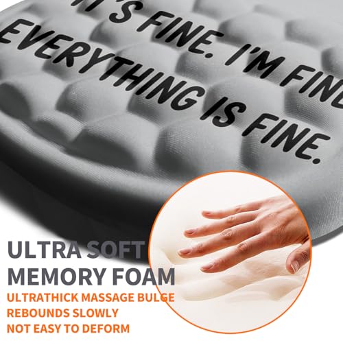 Image of Ergonomic Joint Wrist Support Mouse Pad with Memory Foam Cushion Massage Bump, Carpal Tunnel Pain Relief Mousepad Slope Design for Wrist Rest, 11.8x7.9 in, Funny Coffee Cat