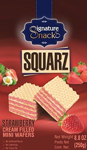 Signature Snacks Squarz Strawberry Cream Filled Mini Wafers, 8.8 oz