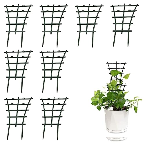 8Pcs Trellis For Potted Plants,Plastic Mini Garden Trellis For Climbing Plants Superimposed Potted Plant Support Climbing Holder Rack For Potted Flowers Climbing Vines Vegetables #TOP1