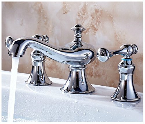 Robinet mélangeur chrome moderne Gowe pour salle de bain double poignée design chic