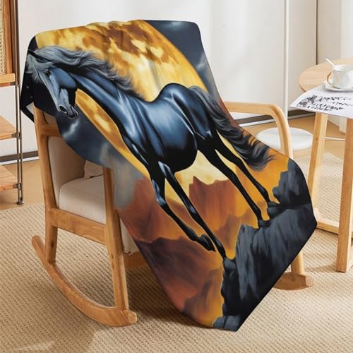 Couverture moelleuse avec motif de cheval pour des soirées canapé cocooning - 8