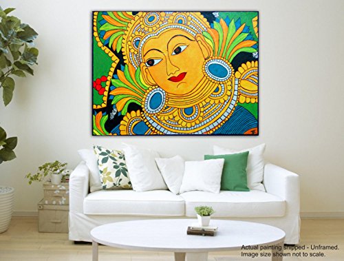 Image of Tamatina Kerala Mural Art Canvas Painting|Jai Sri Ram|Art|Size-13X9 Inches.m391