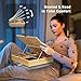 AboveTEK Book Stand for Reading with Storage, Adjustable Bamboo Book Holder with Soft Lap Cushion, Cookbook Stand, Hands-Free Book Reading Stand for Bed, Desktop & Kitchen Counter