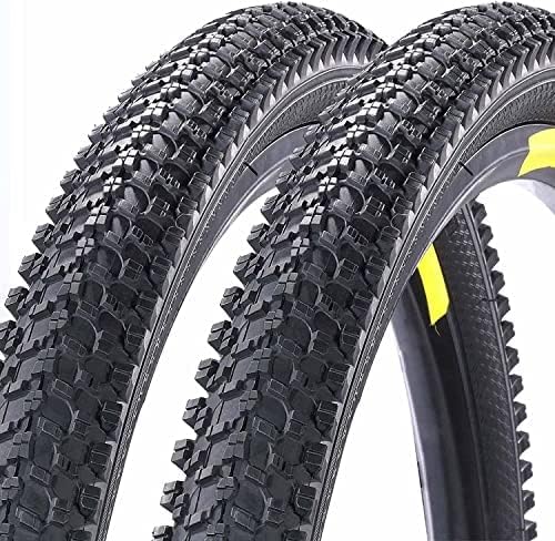 Zadupe 2 Pakcs 26 Inch Folding Replacement Bike Tire Mountain Bike Continental Ride Tour Replacement Bike Tire 30 TPI 26 x 1.95 Inch Black