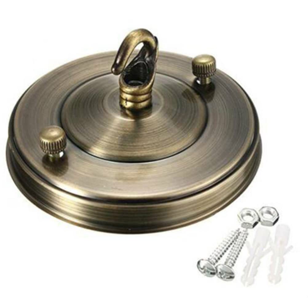 for HPLIVE Vintage Ceiling Rose Hook Plate, Ceiling Cover Plate Hook Pendant Accessories for Lighting Chandelier Chrome Plated Parts(Bronze)