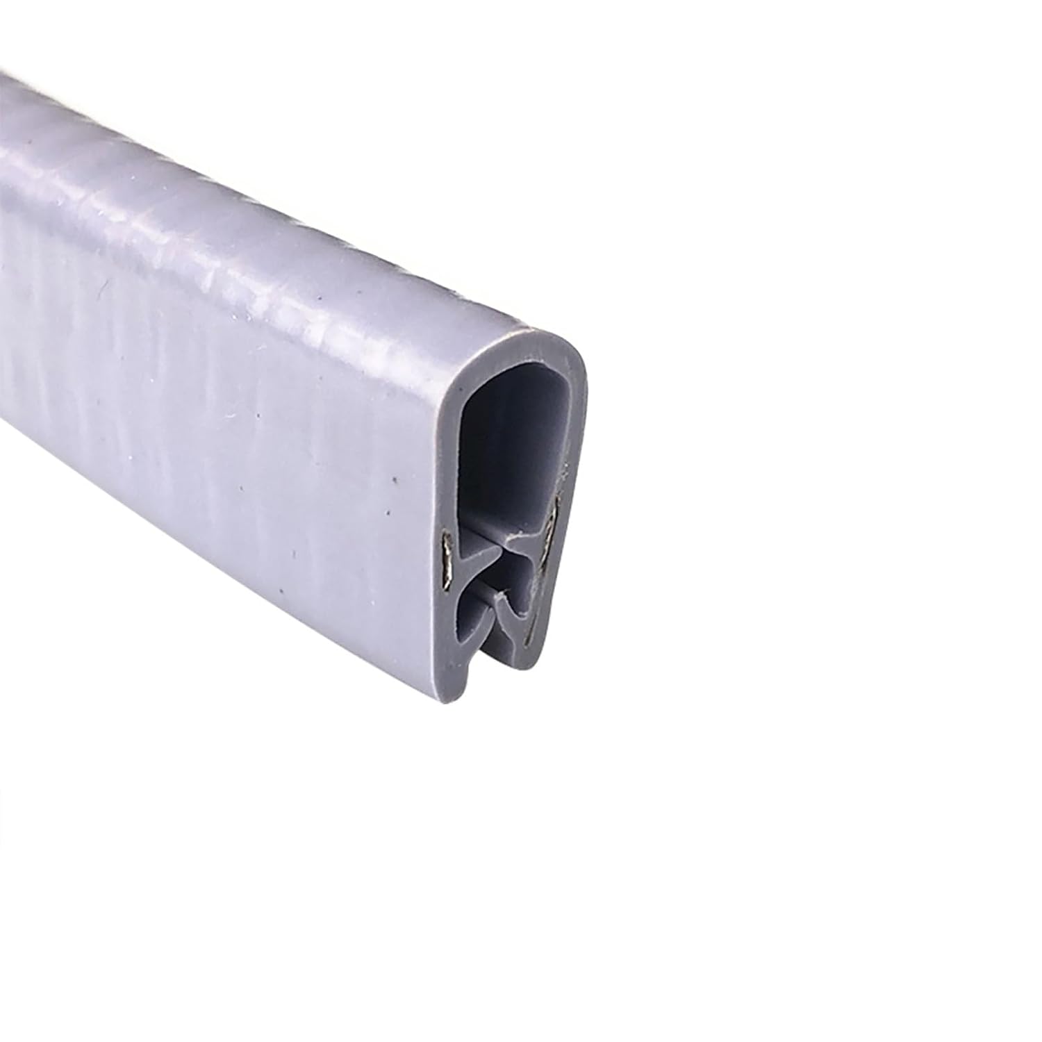 Draught excluder Tape U Shaped Rubber Seals 1M Flexible with Metal Fit Gap for Windows, Doors, Vehicles and Industrial Applications/Grey/13.0Mm * 7Mm(White,10Mm*7Mm)