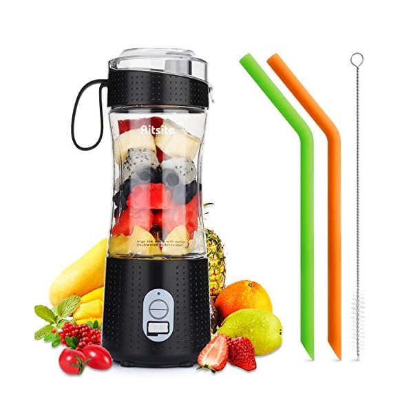 Aitsite Portable Blender, Personal Mixer Fruit Rechargeable USB with 2