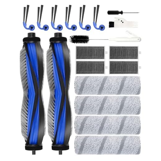 iRobacc 19 Stück Zubehör Set für ECOVACS DEEBOT X11 OmniCyclone/X11 Pro Omni, 2 Hauptbürste 6 Seitenbürsten 4 HEPA-Filter 4 Wischtücher 1 Wassertankbürste 1 Reinigungsbürsten 1 Schraubendreher