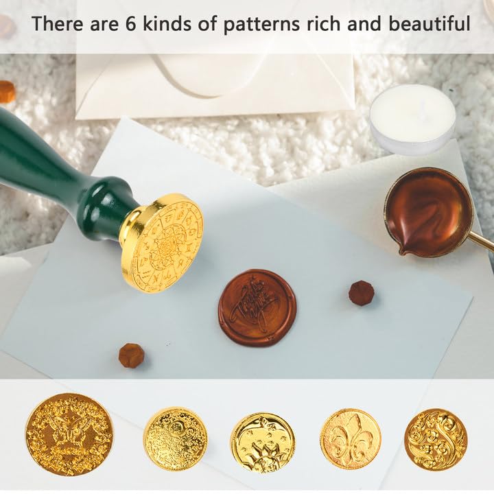 Kit Sigilli Di Cera Completo - Scaldacera, Cucchiaio E 2 Timbri Per Buste, Inviti E Regali - Foto 6