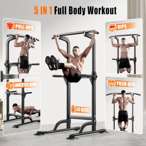 DONIUZ Power Tower Pull Up Bar and Dip Station, Multi-Function Home Gym, Strength Training Fitness Equipment, Height Adjustable - Image 5