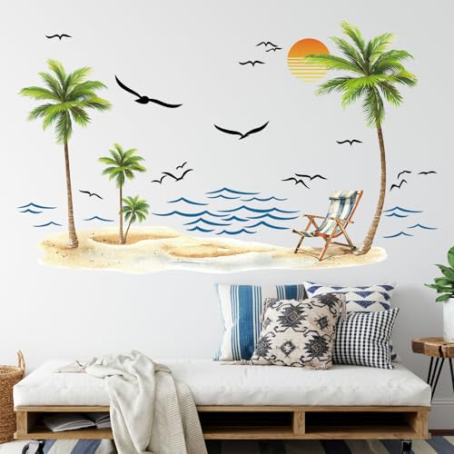 Vinilos Decorativos Tropicales con Palmas y Olas miniatura 6